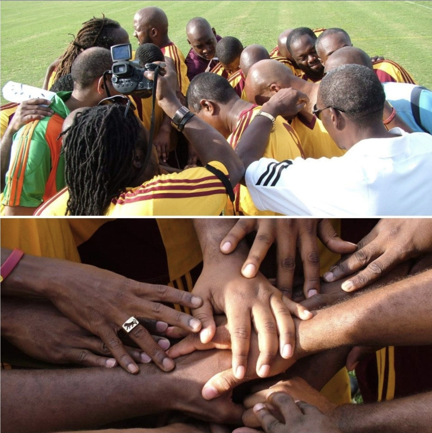 A group of student athletes showing camaraderie